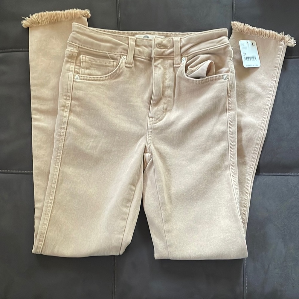 Free people high rise frayed jeans